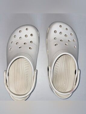 CROCS Classic Slip-On Clogs in Off-White
